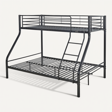 Lit Superposé En Métal "leo" Sommiers Inclus - 90/140 X 190 Cm - Noir Lit Superposé En Métal "leo" Sommiers Inclus - 90/140 X 190 Cm - Noir