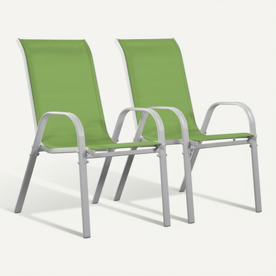 Fauteuil Jardin Textilène "cordoba" - Phoenix - Vert - Lot De 2