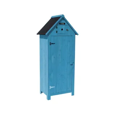 Armoire De Jardin "cabanon" - 77 X 54.5 X 179 Cm - Bleu Ciel Armoire De Jardin "cabanon" - 77 X 54.5 X 179 Cm - Bleu Ciel