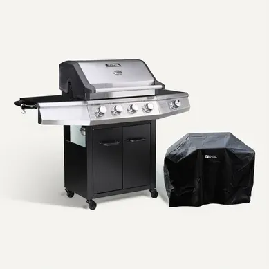 Barbecue Gaz "bingo 5" - 5 Brûleurs Dont 1 Latéral - 15.2kw + Housse Protection - Noir Barbecue Gaz "bingo 5" - 5 Brûleurs Dont 1 Latéral - 15.2kw + Housse Protection - Noir