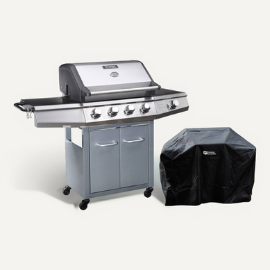 Barbecue Gaz Avec LED "bingo 5" - 5 Brûleurs Dont 1 Latéral - 15.2kw + Housse Protection - Argenté Barbecue Gaz Avec LED "bingo 5" - 5 Brûleurs Dont 1 Latéral - 15.2kw + Housse Protection - Argenté