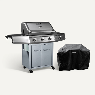 Barbecue Gaz "bingo 4" - 4 Brûleurs Dont 1 Latéral - 14kw + Housse Protection - Argenté Barbecue Gaz "bingo 4" - 4 Brûleurs Dont 1 Latéral - 14kw + Housse Protection - Argenté