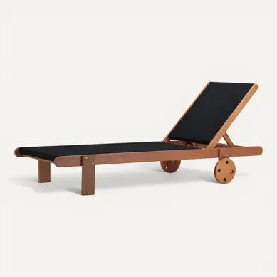 Bain De Soleil En Bois Exotique "saïgon" - Maple - Noir