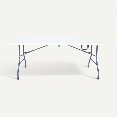 Table De Jardin Pliante En Métal "foldy" - 181 X 74 X 74 Cm - Blanc Table De Jardin Pliante En Métal "foldy" - 181 X 74 X 74 Cm - Blanc