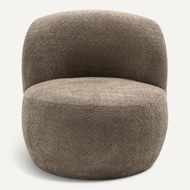 Mo - Fauteuil Rond En Tissu Bouclette - Taupe Mo - Fauteuil Rond En Tissu Bouclette - Taupe