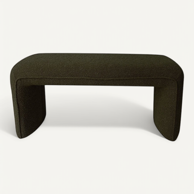Full - Banc Rembourré En Tissu Bouclette L100cm - Vert Kaki Full - Banc Rembourré En Tissu Bouclette L100cm - Vert Kaki