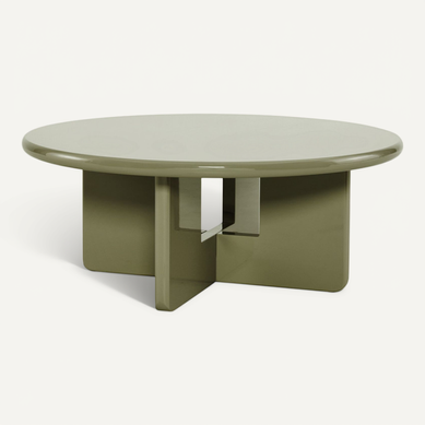 Table Basse Ovale Verre Teinté Vert Clair - Salon - H91 X L80 X P85 Cm