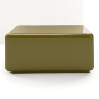 Gaia - Table Basse Carrée Laqué 60x60cm - Vert Olive