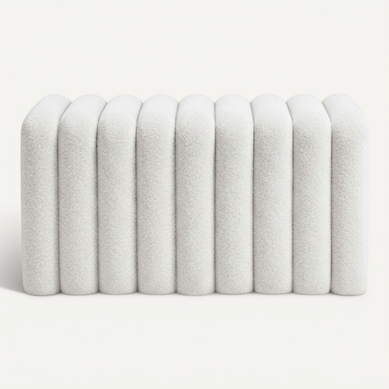 Leto - Banc Rembourré En Tissu Bouclette L79cm - Blanc Leto - Banc Rembourré En Tissu Bouclette L79cm - Blanc