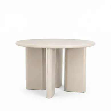 Pyranth - Table À Manger Ronde 4 Personnes En Bois  - Beige