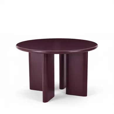 Pyranth - Table À Manger Ronde 4 Personnes En Bois  - Bordeaux