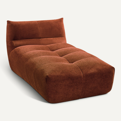 Alba - Chauffeuse Lounge Compressée 1 Place En Tissu - Rouille Alba - Chauffeuse Lounge Compressée 1 Place En Tissu - Rouille