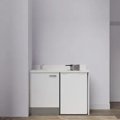 Kitchenette K08 - Blanc - Plan Monobloc Snova évier À Gauche Kitchenette K08 - Blanc - Plan Monobloc Snova évier À Gauche