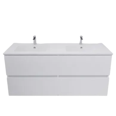 Meuble Double Vasque 120 Cm Rosaly- Blanc- Céramique Meuble Double Vasque 120 Cm Rosaly- Blanc- Céramique