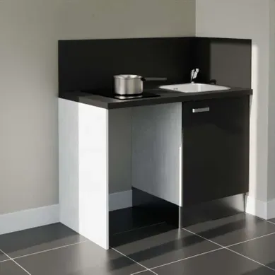 Kitchenette K08l-pt - 120 Cm Avec Plan De Travail Et évier Kitchenette K08l-pt - 120 Cm Avec Plan De Travail Et évier
