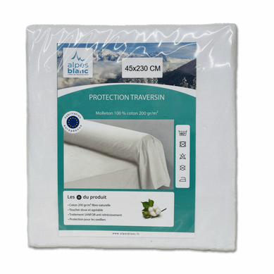 Protège Traversin 45x230 Cm Coton Molleton 200g - Sous-taie Absorbante Et Respirante, Protection Protège Traversin 45x230 Cm Coton Molleton 200g - Sous-taie Absorbante Et Respirante, Protection