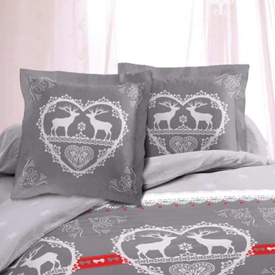 Parure De Draps Chalet Winter Gris 160x200 Cm - 100 % Coton 57 Fils, 4 Pièces Drap Plat, Drap Housse Parure De Draps Chalet Winter Gris 160x200 Cm - 100 % Coton 57 Fils, 4 Pièces Drap Plat, Drap Housse