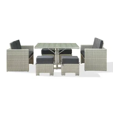 Ensemble Repas De Jardin Encastrable 8 Places En Résine Tressée - Crème - Oceane Ensemble Repas De Jardin Encastrable 8 Places En Résine Tressée - Crème - Oceane
