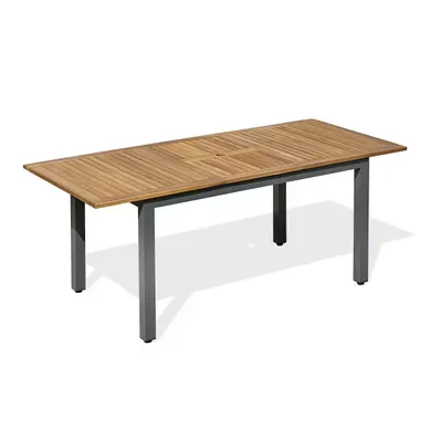 Table De Jardin 8 Places Alu Et Acacia - Gris Anthracite - Orsino