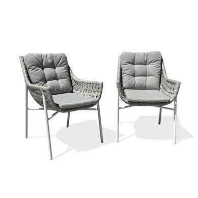 Lot De 2 Fauteuils De Jardin - Blanc - Elba Lot De 2 Fauteuils De Jardin - Blanc - Elba