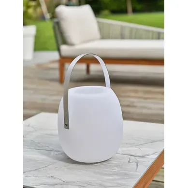 Lampe-enceinte Bluetooth Sans Fil Avec Poignée En Métal - Blanc - Aurea Lampe-enceinte Bluetooth Sans Fil Avec Poignée En Métal - Blanc - Aurea