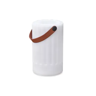 Lampe Enceinte Bluetooth Sans Fil Poignée Cuir - Blanc - Lumea Lampe Enceinte Bluetooth Sans Fil Poignée Cuir - Blanc - Lumea