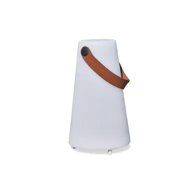 Lampe Enceinte Bluetooth Sans Fil Poignée Cuir - Blanc - Lumorea Lampe Enceinte Bluetooth Sans Fil Poignée Cuir - Blanc - Lumorea