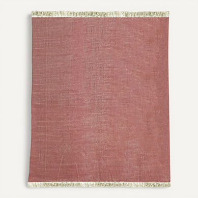 Tapis 150x200 Cm Tissé En Coton Rouge à Franges - Clifford 2987 Tapis 150x200 Cm Tissé En Coton Rouge à Franges - Clifford 2987