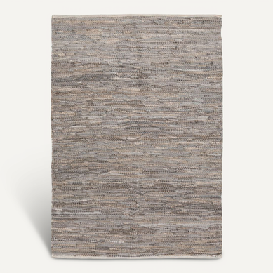 Tapis Tressé En Cuir Et Coton Gris 100 X 150 Cm - Suelo 6742 Tapis Tressé En Cuir Et Coton Gris 100 X 150 Cm - Suelo 6742