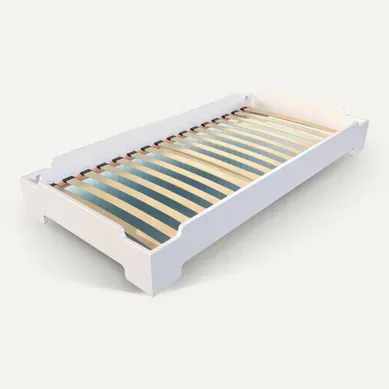 Lit Empilable 80x190 - 1 Place En Bois Massif, Blanc Lit Empilable 80x190 - 1 Place En Bois Massif, Blanc