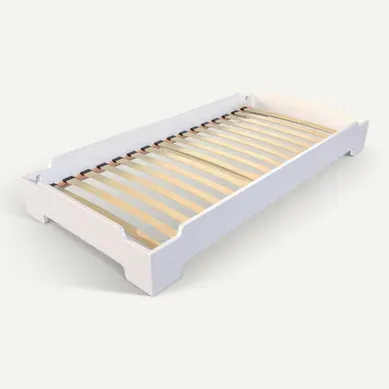 Lit Empilable 80x200 - 1 Place En Bois Massif, Blanc Lit Empilable 80x200 - 1 Place En Bois Massif, Blanc