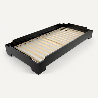 Lit Empilable 80x200 - 1 Place En Bois Massif, Noir Lit Empilable 80x200 - 1 Place En Bois Massif, Noir