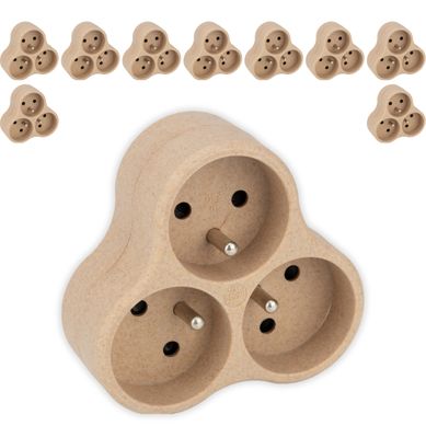 Lot De 10 Triplites Recyclées éco-conçues Natura - 3x16a - Beige - Zenitech
