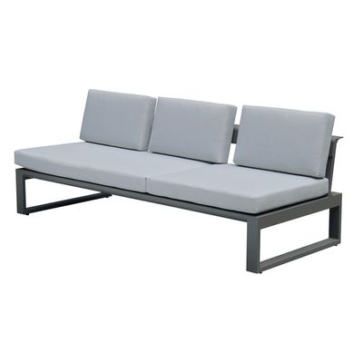 Canapé 3 P / Bain De Soleil Eléra Alu Taupe Textilène Gris Clair Canapé 3 P / Bain De Soleil Eléra Alu Taupe Textilène Gris Clair