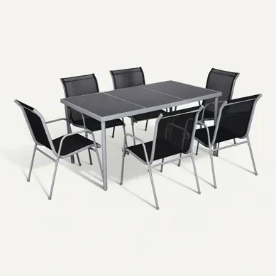 Lusiana - Ensemble Complet De Jardin 6 Places Gris