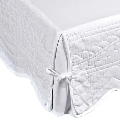 Housse Cache Sommier 160x200 Blanc En Coton
