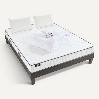 Pack Cristal 140x200 Cm Matelas Mousse + Sommier Bois + Accessoires Pack Cristal 140x200 Cm Matelas Mousse + Sommier Bois + Accessoires