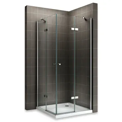 Cabine De Douche Maya H180 95x100cm Verre Transparent 2 Portes Battantes (sans Receveur)
