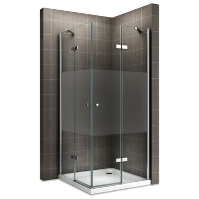 Cabine De Douche Maya H180 80x100cm Verre Semi-opaque 2 Portes Battantes (sans Receveur)