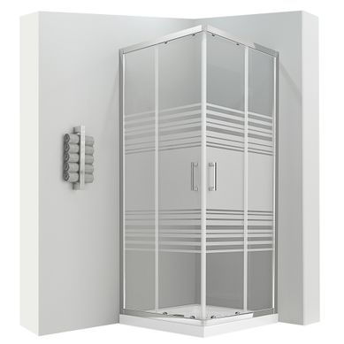 Cabine De Douche H190 85x100cm Verre Semi-opaque Portes Coulissantes Lana (sans Receveur)