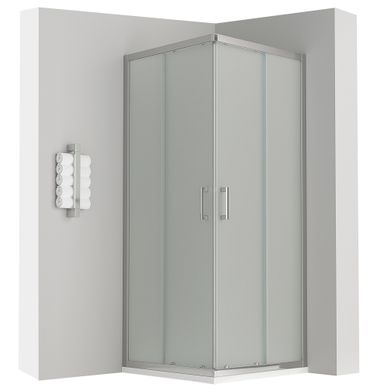 Cabine De Douche H190 100x100cm +receveur Verre Opaque Portes Coulissantes Lana