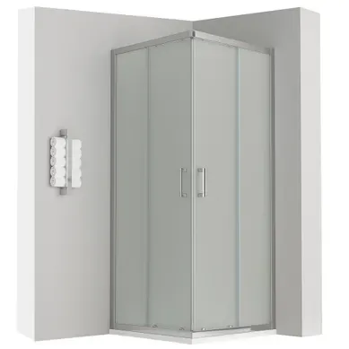 Cabine De Douche H190 100x100cm Verre Opaque Portes Coulissantes Lana (sans Receveur)