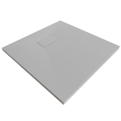 Receveur De Douche Baya 80x80 Cm Gris Extra-plat Aspect Pierre + Bonde Receveur De Douche Baya 80x80 Cm Gris Extra-plat Aspect Pierre + Bonde