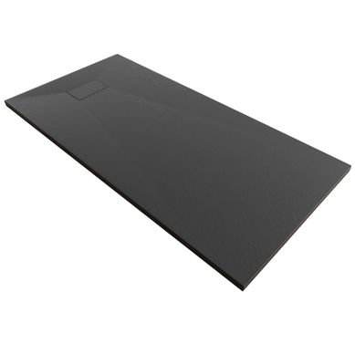 Receveur De Douche Baya 80x160 Cm Noir Extra-plat Aspect Pierre + Bonde Receveur De Douche Baya 80x160 Cm Noir Extra-plat Aspect Pierre + Bonde
