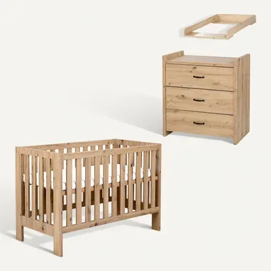 Amelia Ii Ensemble Bébé Lit 120x60 + Commode À Langer Chêne Sans Tiroir Amelia Ii Ensemble Bébé Lit 120x60 + Commode À Langer Chêne Sans Tiroir