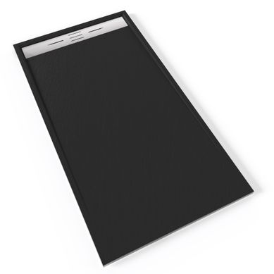 Receveur De Douche Hiemal Inox 90 X 170 Cm Résine Noir Aspect Ardoise + Bonde Inox Incluse Receveur De Douche Hiemal Inox 90 X 170 Cm Résine Noir Aspect Ardoise + Bonde Inox Incluse