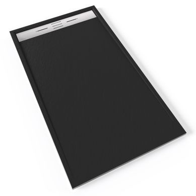 Receveur De Douche Hiemal Inox 90 X 160 Cm Résine Noir Aspect Ardoise + Bonde Inox Incluse Receveur De Douche Hiemal Inox 90 X 160 Cm Résine Noir Aspect Ardoise + Bonde Inox Incluse