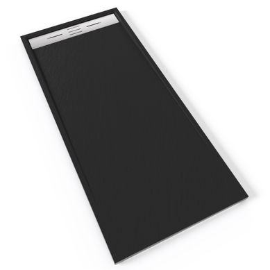 Receveur De Douche Hiemal Inox 80 X 180 Cm Résine Noir Aspect Ardoise + Bonde Inox Incluse Receveur De Douche Hiemal Inox 80 X 180 Cm Résine Noir Aspect Ardoise + Bonde Inox Incluse