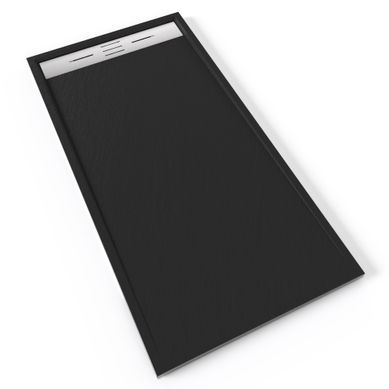 Receveur De Douche Hiemal Inox 80 X 160 Cm Résine Noir Aspect Ardoise + Bonde Inox Incluse Receveur De Douche Hiemal Inox 80 X 160 Cm Résine Noir Aspect Ardoise + Bonde Inox Incluse