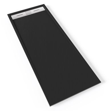 Receveur De Douche Hiemal Inox 70 X 180 Cm Résine Noir Aspect Ardoise + Bonde Inox Incluse Receveur De Douche Hiemal Inox 70 X 180 Cm Résine Noir Aspect Ardoise + Bonde Inox Incluse